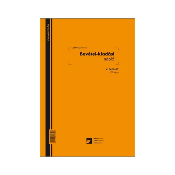 Bevétel-kiadás napló 20 lapos füzet A/4 álló