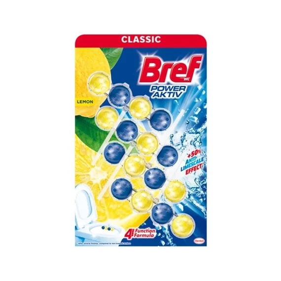 Toalett illatosító golyó Bref Power Aktiv Lemon 3x50g