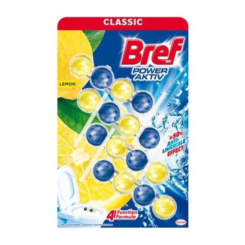 Toalett illatosító golyó Bref Power Aktiv Lemon 3x50g